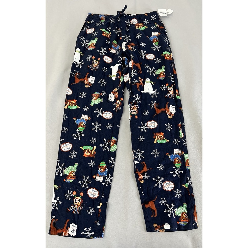 NWT Old‎ Navy ON Magic Mascot Puppy Dog Flannel Pajama Pants Sleep Lounge Men M